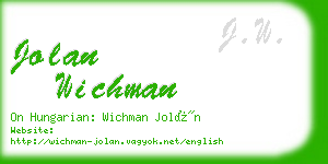 jolan wichman business card